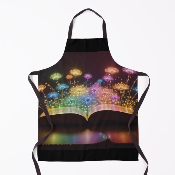 Item preview, Magical fluorescent sparkling flowers growing from a book designed and sold by AI-Only Creations.