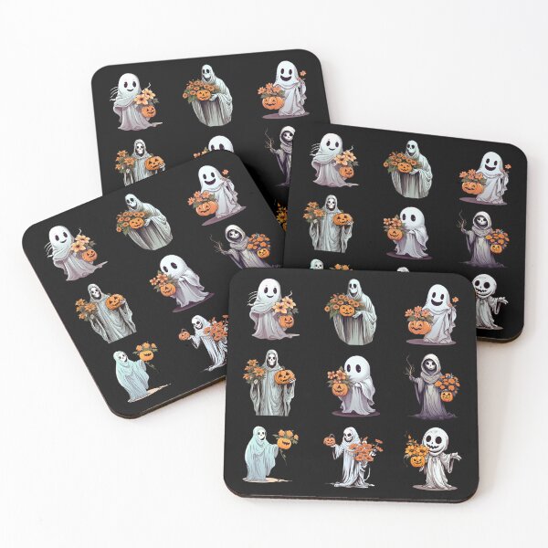 Item preview, Vintage Floral Ghost Halloween with Pumpkin designed and sold by ArtFromBeyond.