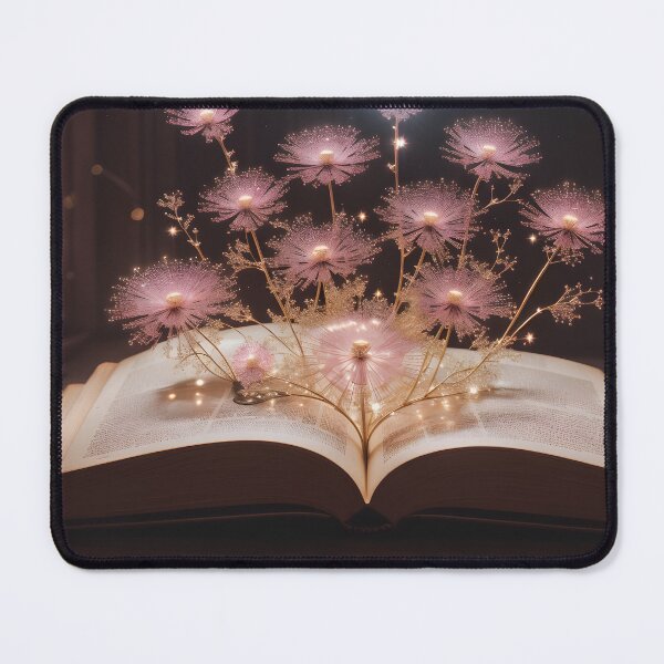 Item preview, Magical sparkling dandelion flowers growing from a book designed and sold by AI-Only Creations.