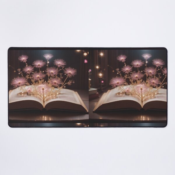 Item preview, Magical sparkling dandelion flowers growing from a book designed and sold by AI-Only Creations.