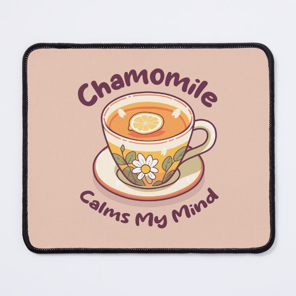 Item preview, Chamomile Tea Cup with Lemon Slice. Camomile Calms My Mind. US Spelling. designed and sold by lunaticbear.