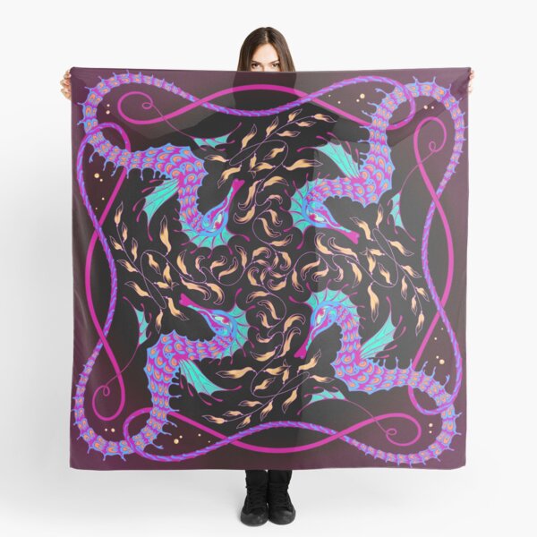 Black Seahorses Scarf
