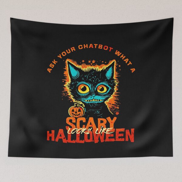 Item preview, scary halloween - ask your chatbot designed and sold by PositiveIdeas.