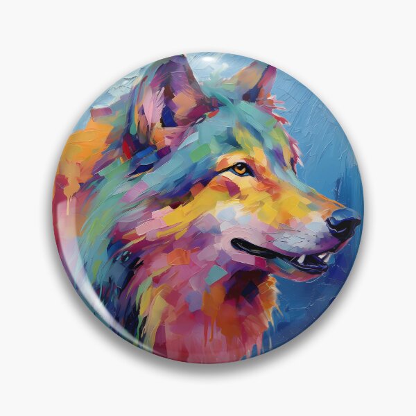 Item preview, Wolf Colorful Abstract art  designed and sold by ColorFlowArt.