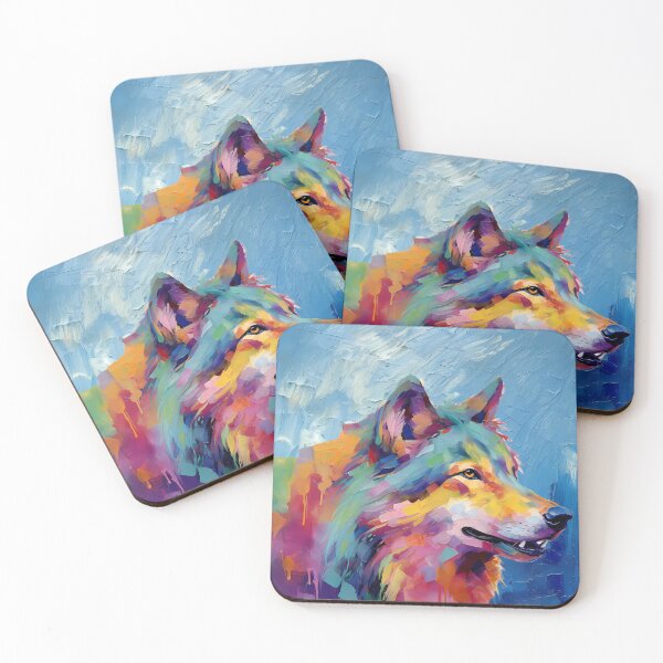 Item preview, Wolf Colorful Abstract art  designed and sold by ColorFlowArt.