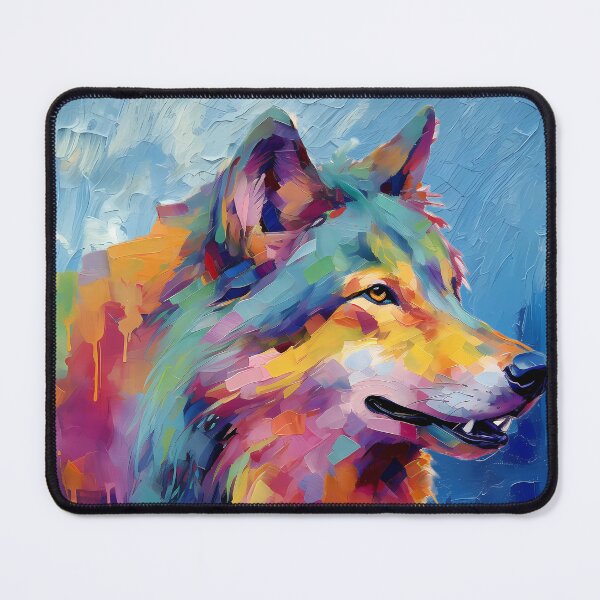 Item preview, Wolf Colorful Abstract art  designed and sold by ColorFlowArt.