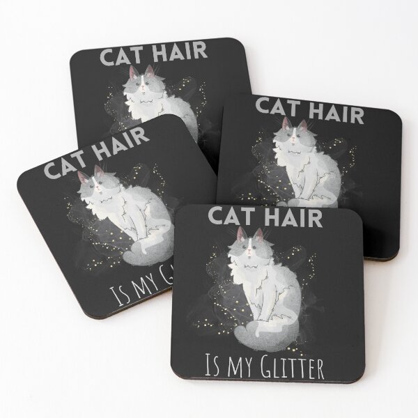 Item preview, Cat Hair is my Glitter - Blue Bicolor Turkish Angora  designed and sold by FelineEmporium.