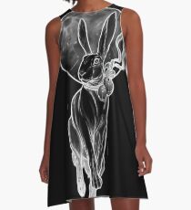 Kaninchen Mond A-Linien Kleid