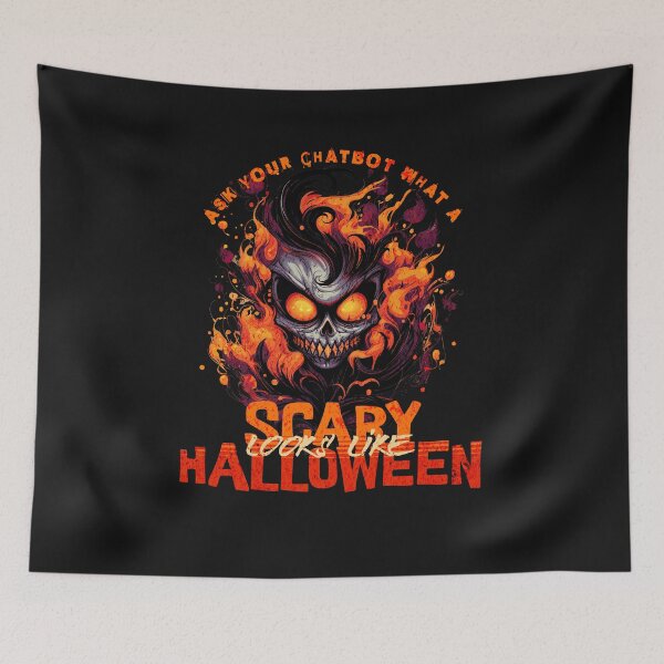Item preview, scary halloween - ask your chatbot designed and sold by PositiveIdeas.