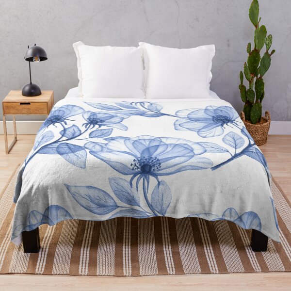 Item preview, Blue transparent roses watercolor print. Porcelain floral motif. Translucent delicate floral composition designed and sold by likapix.