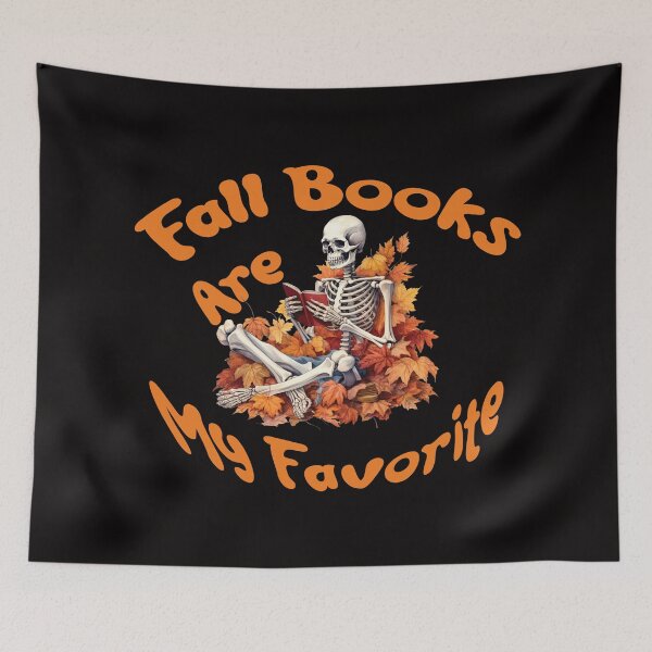 Item preview, Fall Books Are My Favorite, Fall Leaves, Skeleton Books Halloween, Sweatshirt, by DAM Creative, designed and sold by DAM Creative ⭐⭐⭐⭐⭐.