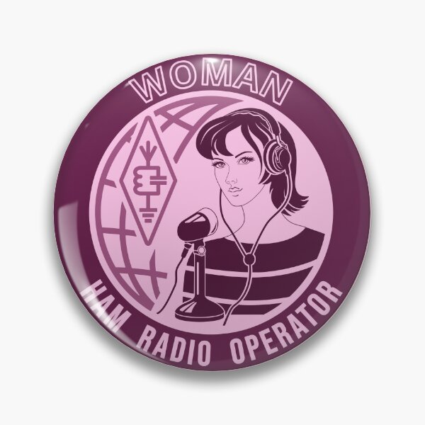 Item preview, Woman HAM Radio Operator - cicrcle dark pink style designed and sold by tuzlay.