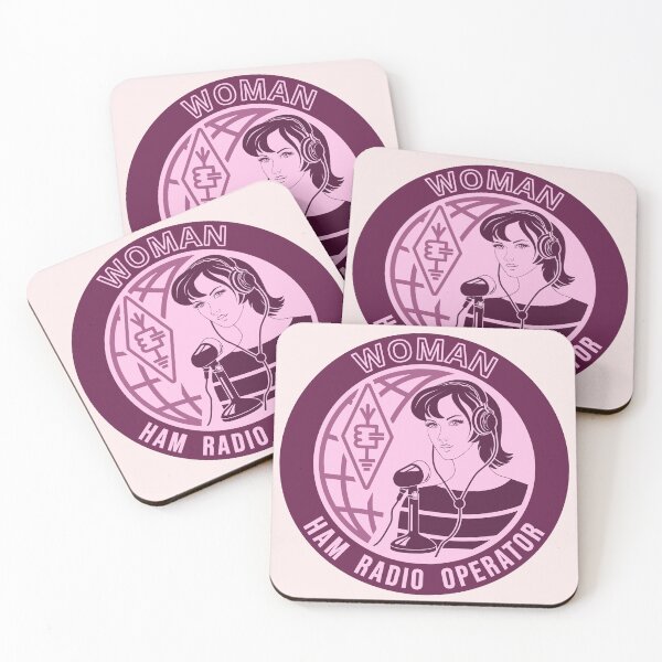 Item preview, Woman HAM Radio Operator - cicrcle dark pink style designed and sold by tuzlay.