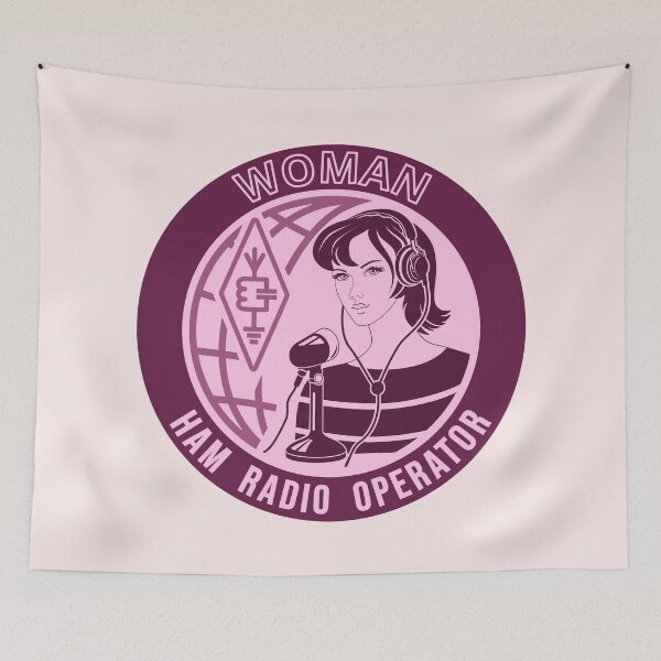 Item preview, Woman HAM Radio Operator - cicrcle dark pink style designed and sold by tuzlay.