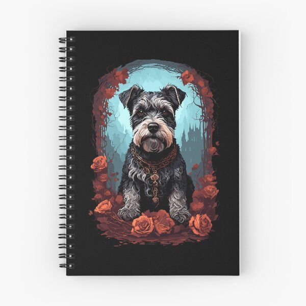 Item preview, Miniature Schnauzer Dog Gothic Floral designed and sold by faunathreads.