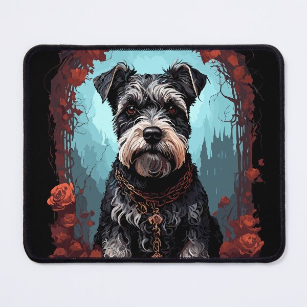 Item preview, Miniature Schnauzer Dog Gothic Floral designed and sold by faunathreads.