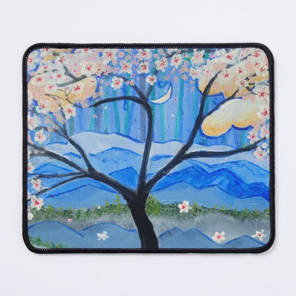 Item preview, Cherry Blossom with Mountains (Endings and Beginnings of the Moonlit Blossoms) designed and sold by BobbiShawArts.