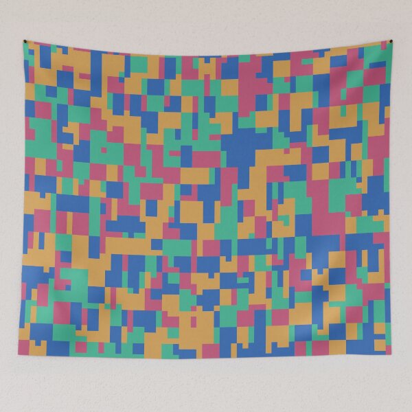 Aperçu de l'œuvre Happy Accidents // Vintage Gingham Retro Color Glitch 1980s Geometric Cluster Pattern 8bit Pixel Art créée et vendue par mixedpixels.