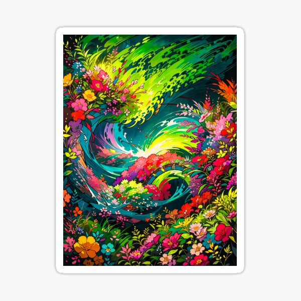 Flowers Nature Abstract Landscape Anime Digital Art Sticker