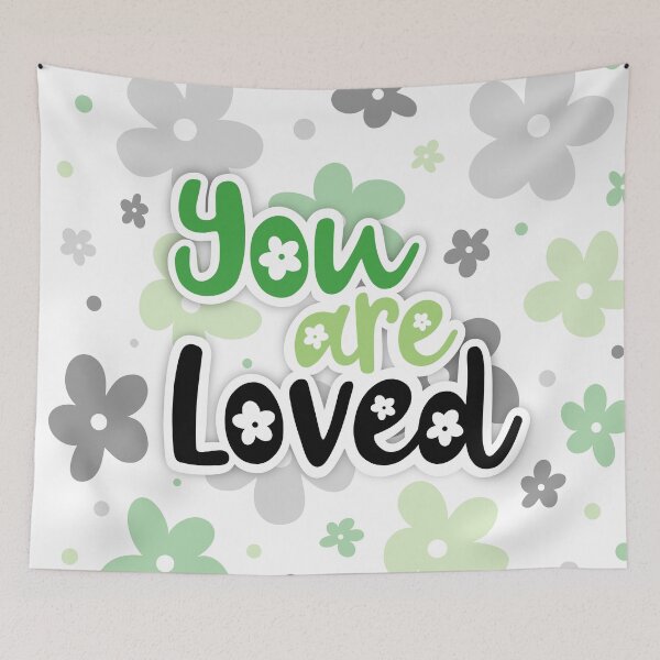 Item preview, You Are Loved Flowers Aro Pride Lettering designed and sold by JoyfulJen.