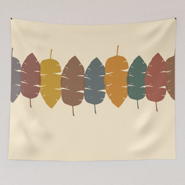 Item preview, A row of banana leaves in autumn colors designed and sold by Ninaeva.