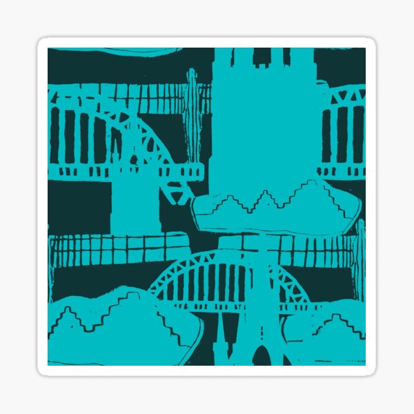 Lino print of Newcastle Sticker