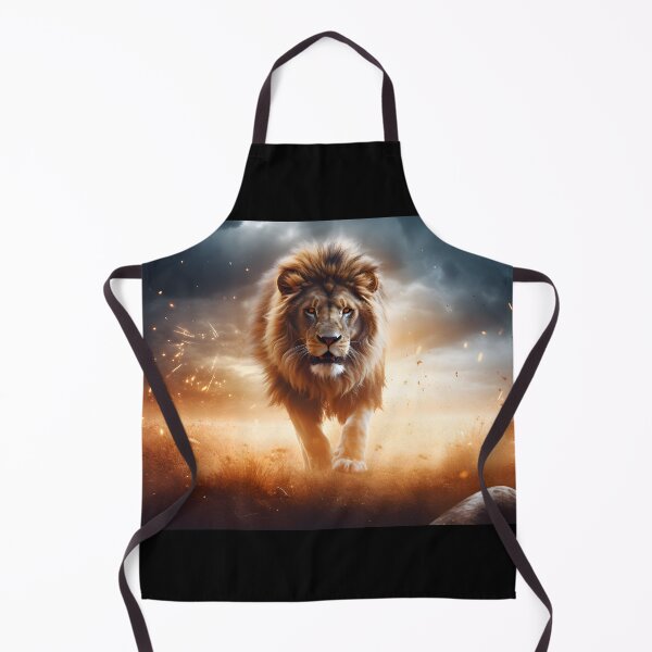 Item preview, Painting of a lion in the desert in the style of flickering light effects designed and sold by AI-Only Creations.