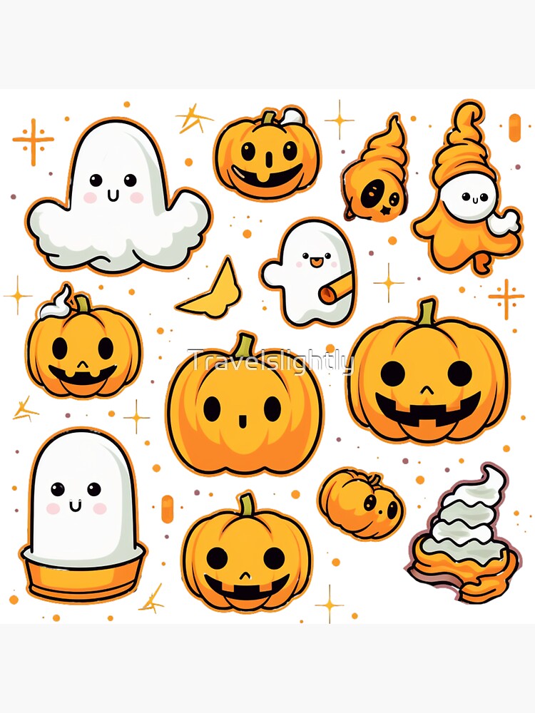 Jeu De Halloween Dessins Autocollant Complètement Kawaii Adorable Et  Dobjets Vecteurs libres de droits et plus d'images vectorielles de Kawaii -  iStock