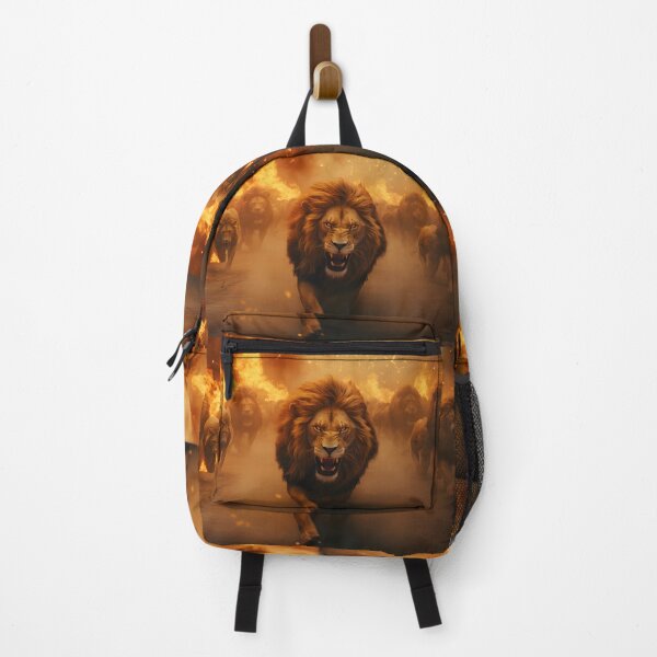 Item preview, Aerial photography breathtaking swarm of lions surrounded by fire designed and sold by AI-Only Creations.