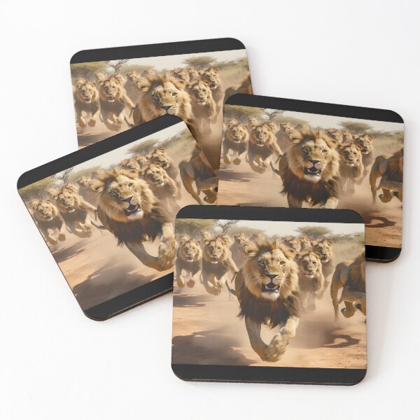 Item preview, Lions running designed and sold by AI-Only Creations.