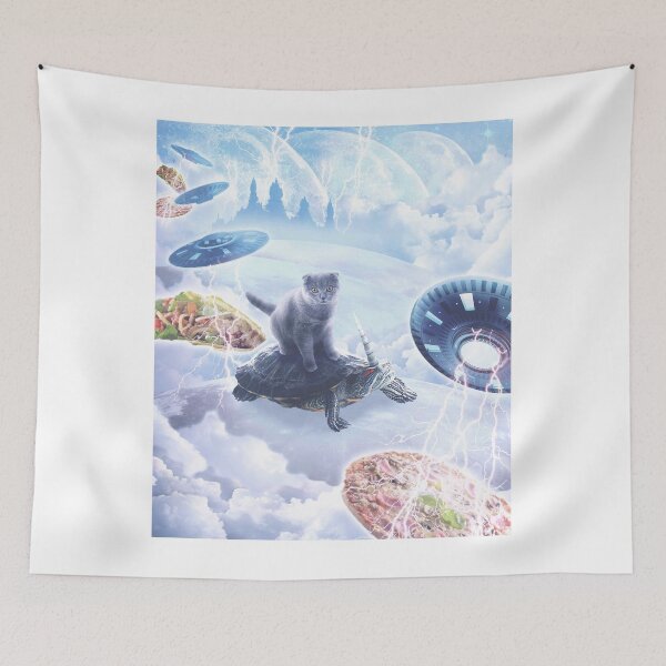 Item preview, Space Cat Riding Turtle Unicorn - Pizza & Taco designed and sold by SkylerJHill.