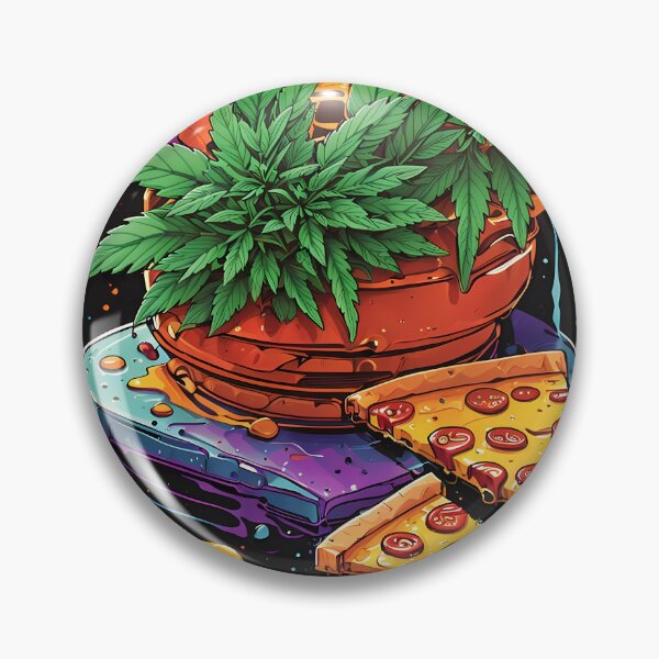 Item preview, Pizza Sunset Colors Black Background with weed designed and sold by wojysmokes.