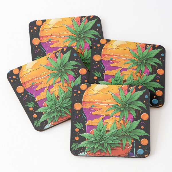 Item preview, Pizza Sunset Colors Black Background with weed designed and sold by wojysmokes.