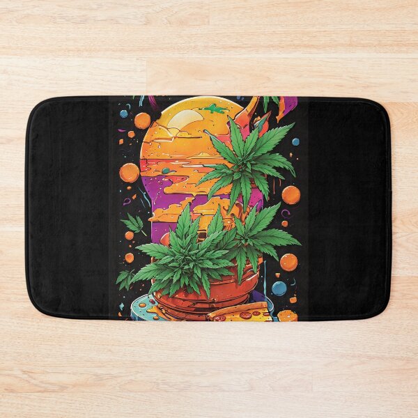 Item preview, Pizza Sunset Colors Black Background with weed designed and sold by wojysmokes.