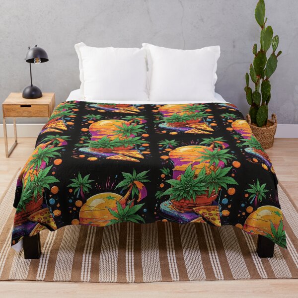 Item preview, Pizza Sunset Colors Black Background with weed designed and sold by wojysmokes.