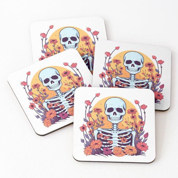 Item preview, Halloween Skeleton with Flowers - Halloween Design designed and sold by Just-Flowers.
