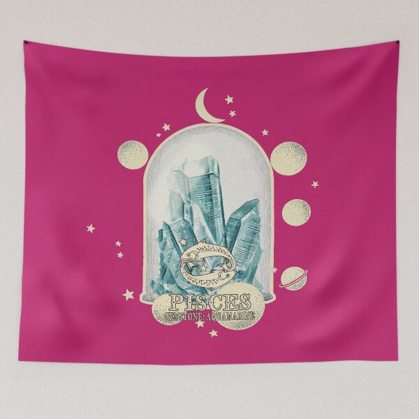 Item preview, Pisces Gemstone: Aquamarine crystal. Astral design. Pink version designed and sold by MINDTHECHERRY.