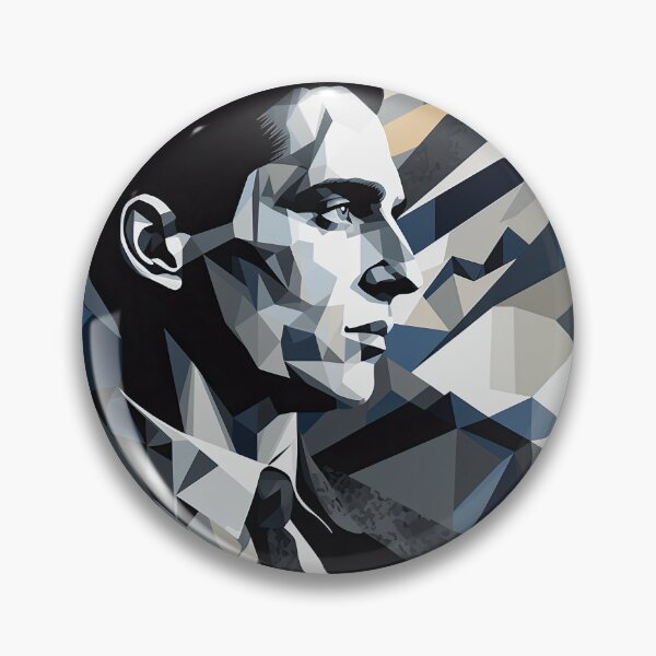 Item preview, Black & White Bauhaus Portrait in Front of the Alps designed and sold by ArtificialGenes.