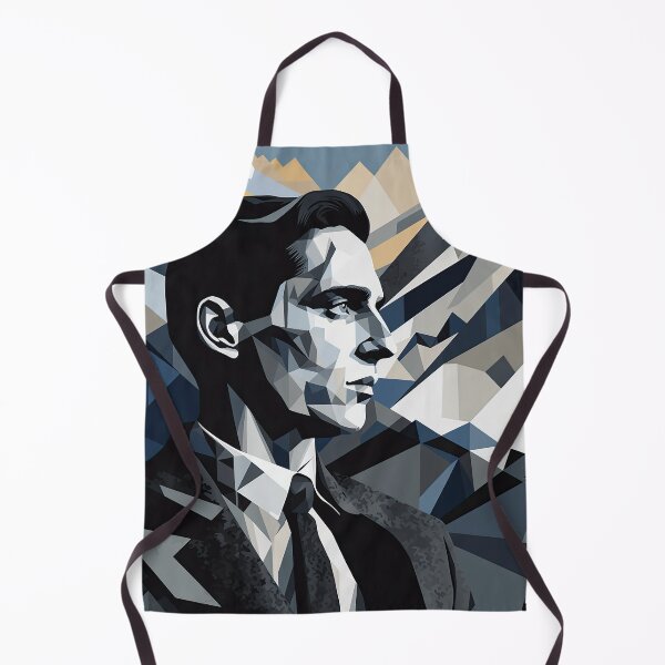Item preview, Black & White Bauhaus Portrait in Front of the Alps designed and sold by ArtificialGenes.