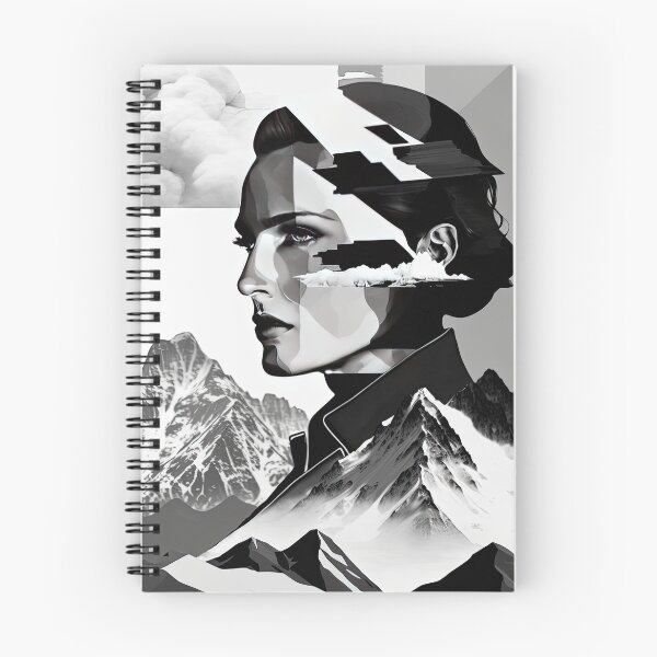 Item preview, Black & White Bauhaus Portrait in Front of the Alps designed and sold by ArtificialGenes.