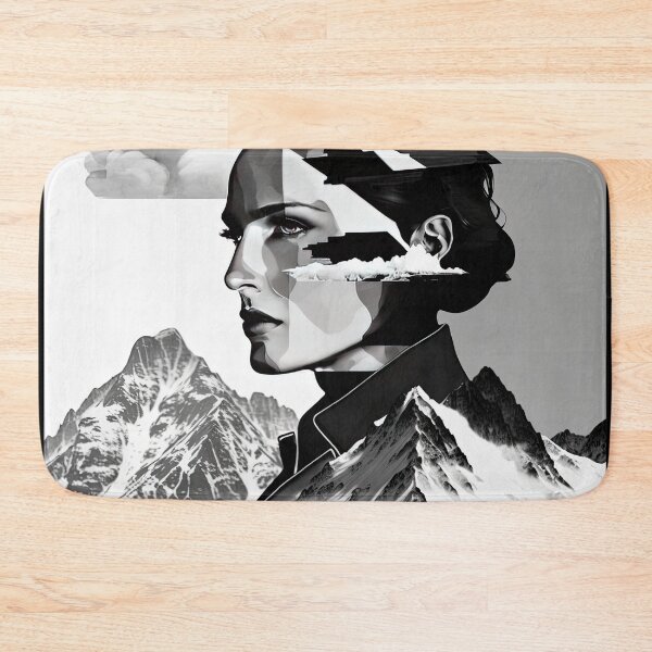 Item preview, Black & White Bauhaus Portrait in Front of the Alps designed and sold by ArtificialGenes.
