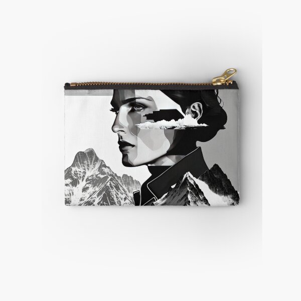 Item preview, Black & White Bauhaus Portrait in Front of the Alps designed and sold by ArtificialGenes.