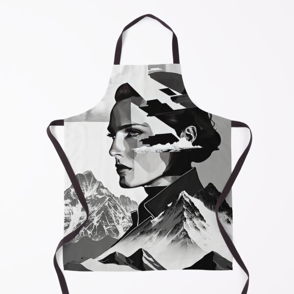 Item preview, Black & White Bauhaus Portrait in Front of the Alps designed and sold by ArtificialGenes.