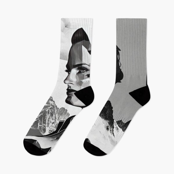 Item preview, Black & White Bauhaus Portrait in Front of the Alps designed and sold by ArtificialGenes.
