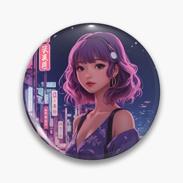 Item preview, Girl in city retro neon Japan designed and sold by Hyperdrivee.