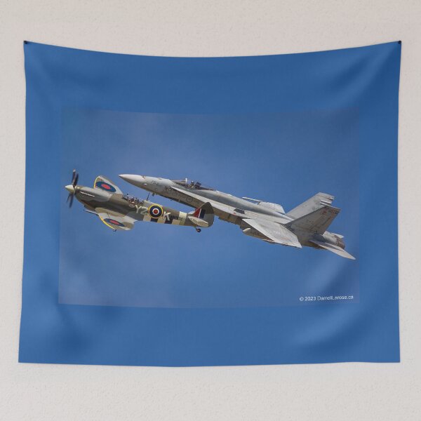Item preview, Heritage flypass RCAF CF-18 Hornet & Supermarine Spitfire Mk.IX designed and sold by Darrell54.