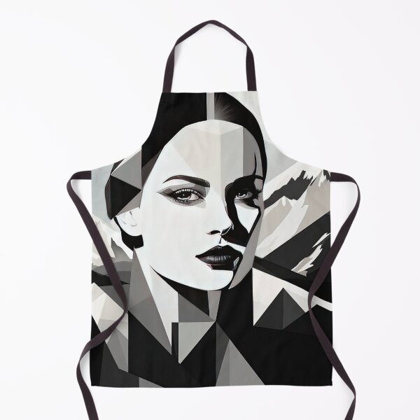 Item preview, Black & White Bauhaus Portrait in Front of the Alps designed and sold by ArtificialGenes.