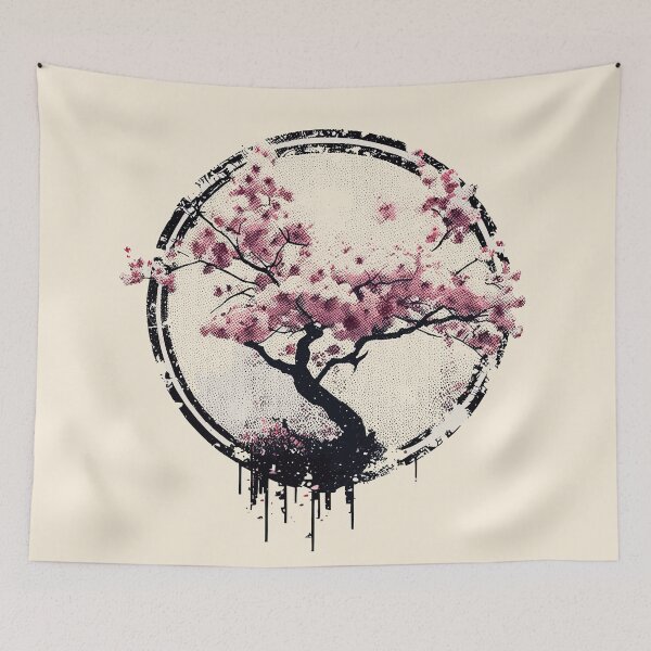 Item preview, Vintage Japan cherry blossom tree  designed and sold by TomFrontierArt.
