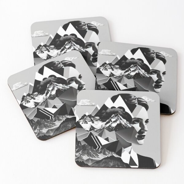 Item preview, Black & White Bauhaus Portrait in Front of the Alps designed and sold by ArtificialGenes.