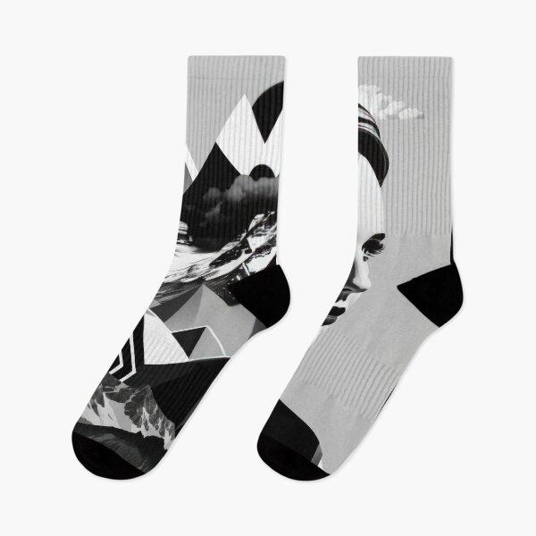 Item preview, Black & White Bauhaus Portrait in Front of the Alps designed and sold by ArtificialGenes.